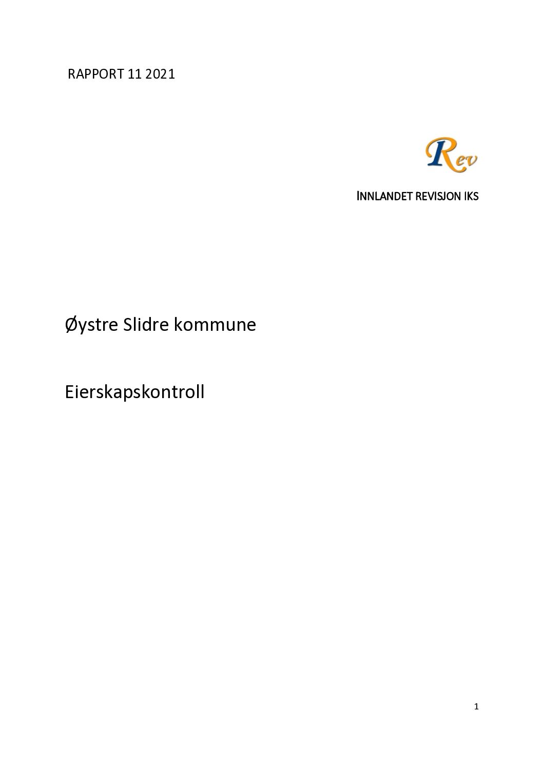 Eierskapskontroll Øystre Slidre kommune