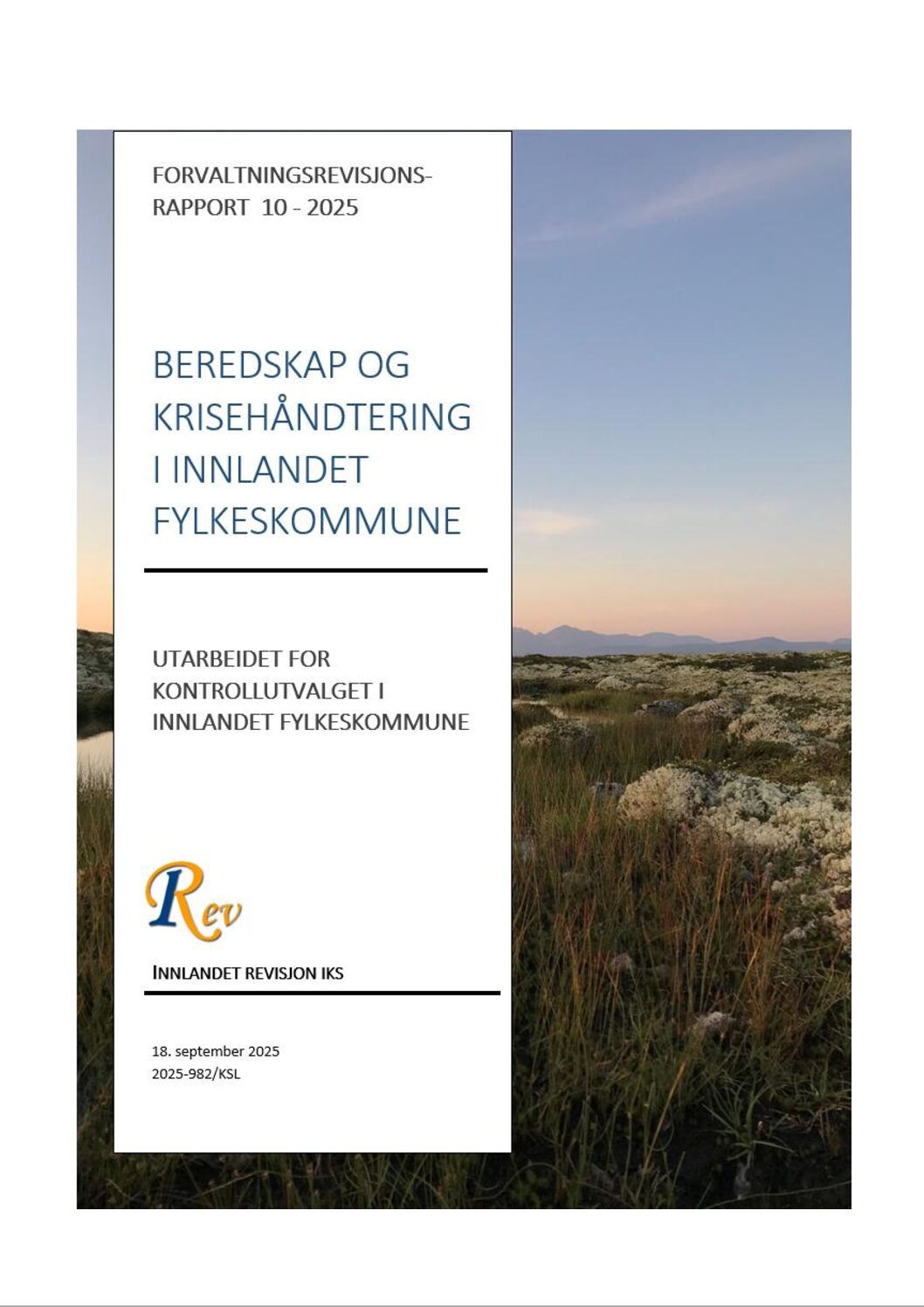 Beredskap og krisehåndtering i Innlandet fylkeskommune